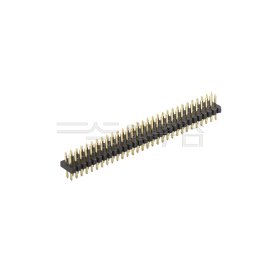 Pitch 1.00mm 180° 双排 DIP排针 塑高1.0mm PC1.6 2X30Pin 黑色 镀全金G/F